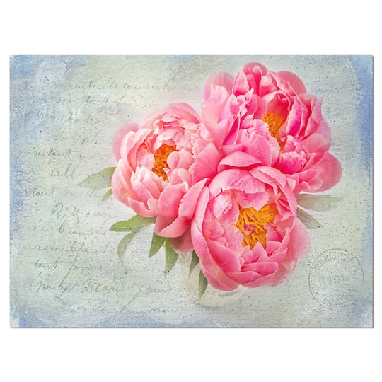 Designart - Pink Peony Flowers in White Vase